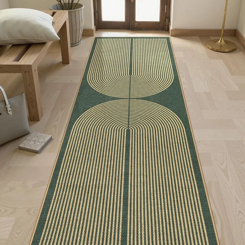 New Modern Rainbow Easy Jute Kitchen Runner, 2x8 Indoor Outdoor Runner Rug